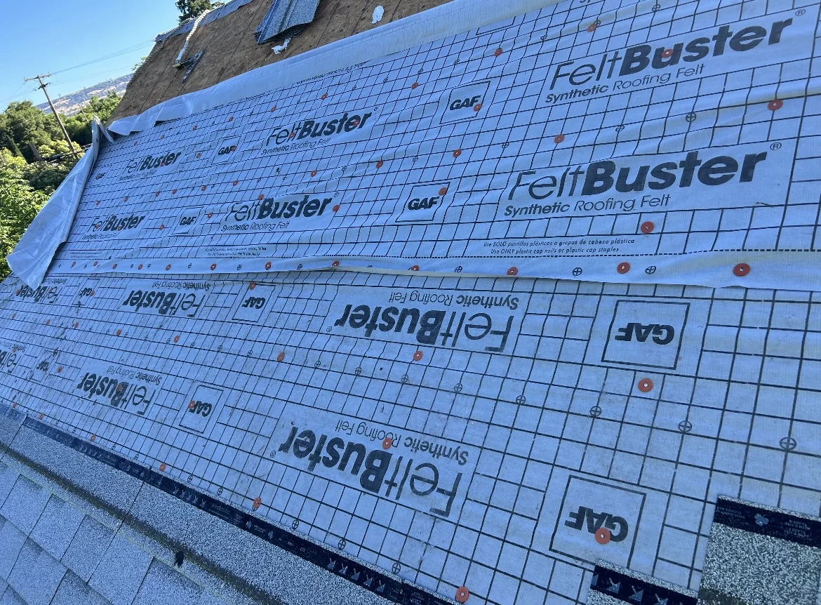 Northern California: Roofing underlayment installation