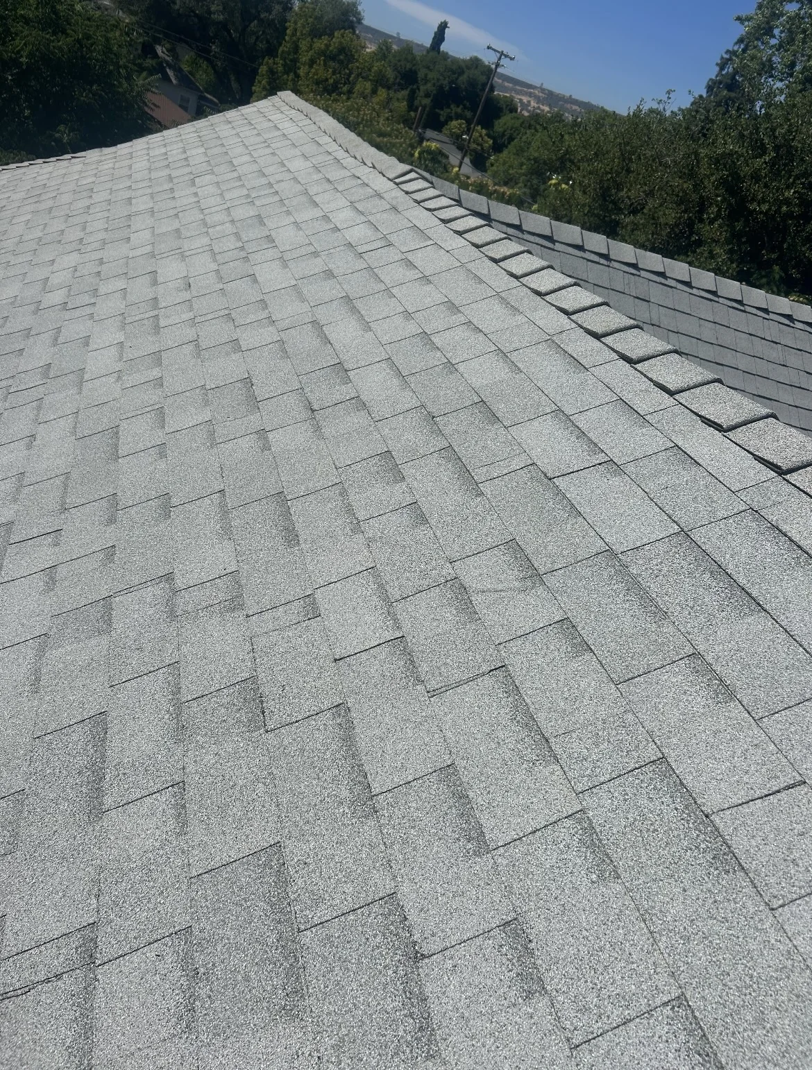 Northern California: Completed shingle roof surface