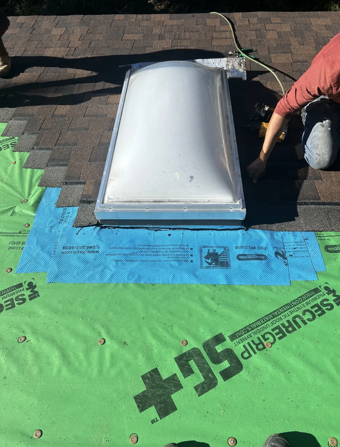 Lake Tahoe: Skylight flashing and underlayment