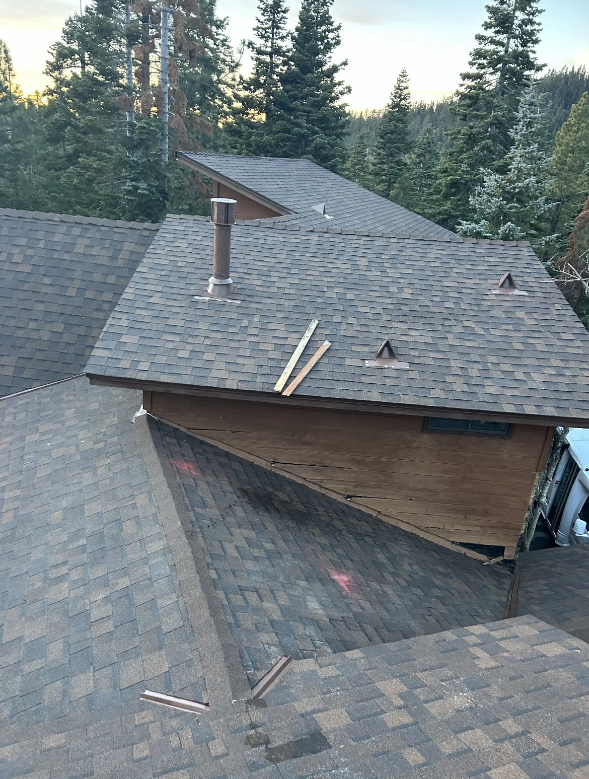 Finished Lake Tahoe shingle roof and dormer